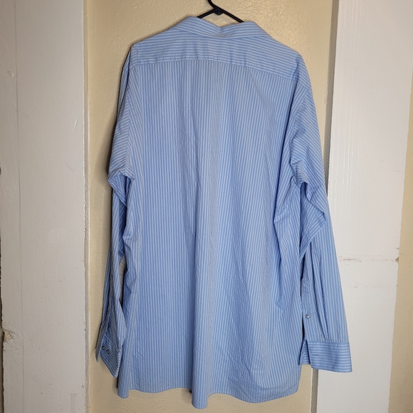 Shaquille O'Neil Shirt Mens Big Tall Button Down Blue Stripe Top Collared - Picture 2 of 9